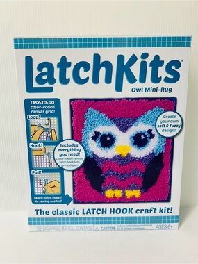 Kahootz NIOB Owl Mini-Rug Or Wall Hanging Latch Kit Unused 12”x11” Ages 6+